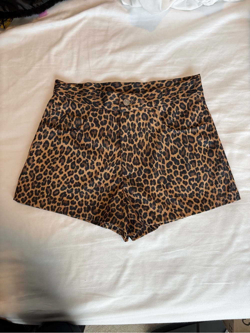 Leopard print high waisted pinup hot shorts